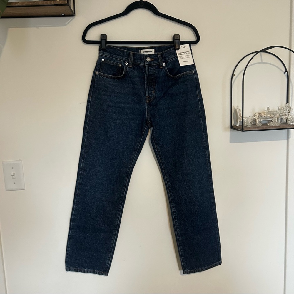 NWT Madewell The Petite Longline Straight Jean Size 25P